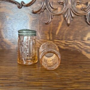 Vintage Pink Glass Shakers